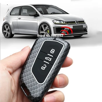 Automobilio Raktas Atveju Apsaugos Volkswagen VW Golf 8 MK8 2020 2021 Klavišą Padengti Shell Raštas Keychain Žiedas Priedai