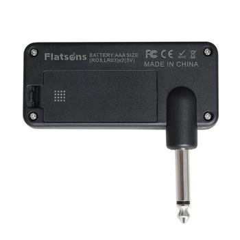 Flatsons F1R Mini Ausinių Gitaros Stiprintuvas su 3,5 mm Ausinių Lizdas AUX Input Plug-And-Play Guitar Priedai juoda