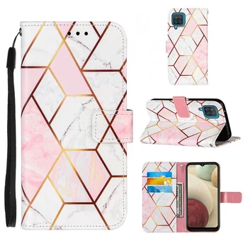 Geometrinės Marmuro Flip Case For iphone 12 Mini Pro 11 Max XS XR 12Pro SE 2020 6 7 8 Plius 6S X Prabangios Odos Piniginės 
