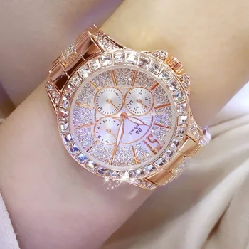 Karšto Mados 2021 Moterų Laikrodžiai, Prabangūs Laikrodžiai Ženevos kalnų krištolas Nerūdijančio plieno Crystal Dovana lady Relógio Femino