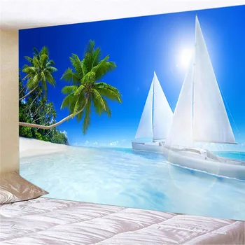 Paplūdimys Kraštovaizdžiu 3D Spausdinimo Sienos Kabinti, Miegamojo Kambarį Salės Sienų Tapybos Gobelenas 95x73cm/150x100cm/150x130cm/200x150cm