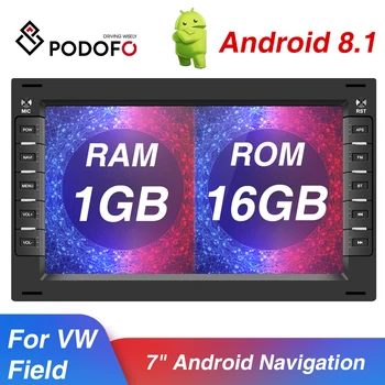 Podofo Android 8.1 Automobilio Radijo 2 din GPS Multimedia Player Canbus Wifi Auto Stereo VW Volkswagen GOLF POLO Passat b5 JETTA Automobilių