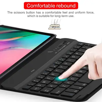 Tablet Keyboard Case for Samsung Galaxy Tab A10.1 2019 SM-T510 SM-T515 Padalinta Spalvinga Apšvietimu ir 