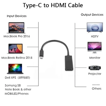 Tipas-C Moterų -suderinamą Didelės raiškos Kabelis USB 3.1-suderinama Adapterio Kabeliu, Skirta 
