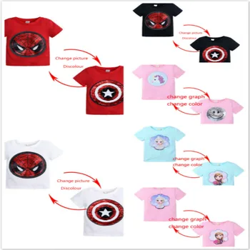 Vaikai, Kūdikis, Berniukas, Mergaitė, trumpomis Rankovėmis T-shirt Magija China Grįžtamasis Superherojus Kapitonas Amerika 