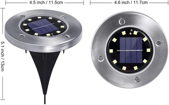 10 LED Saulės Vejos Kieme Naktį Led Šviesos Palaidotas Saulės Sodas Žibintai IP65 Vandeniui Lauko Terasoje Kelias Aukšte Po Žeme Lempos