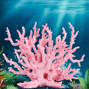 1pc Dirbtinio Rifo Koralų Medžių sodinukai Bakas Kraštovaizdžio Akvariumo Apdaila Mielas Spalvingų Koralų, Žuvų Plaukimo Ornamentu Derva