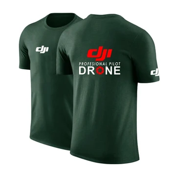 2021 Vasaros Vyrų ir Moterų marškinėliai trumpomis Rankovėmis Naujas DJI Profesionalaus Piloto Drone Logotipu Harajuku Slim Viršų