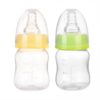 60ML Kūdikių Naujagimių Mini Nešiojamą Kūdikį krūtimi Maitinančioms Butelis BPA Free Saugios Kūdikių Slaugos Spenelių Priežiūros Tiektuvą, Vaisių Sulčių, Pieno Butelių