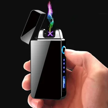 Creative USB įkrovimo Dvigubo Kampo cigarečių degiklio Plazmos dujų Nėra žiebtuvėliai Vėjo flameless Elektroninių lengvesni rūkymas