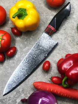 Damaske chef peilis japonijos Gyuto virtuvė mėsos cleaver kepimo įrankis vg10 pagrindinių nerūdijančio plieno su Stabilizavosi medienos rankena