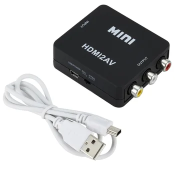 HDMI suderinamus RCA Konverteris AV/CVSB L/R Vaizdo Box HD 1080P 1920*1080 60Hz HDMI2AV Parama NTSC PAL Išėjimo HDMIToAV