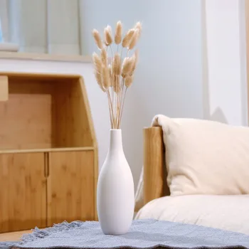 Modernus Nordic paprasta ir kūrybos apdailos mažas baltas rankų darbo meno keramikos vaza su gėlėmis