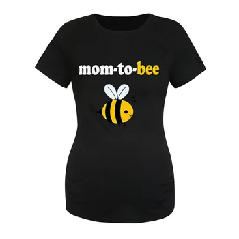 Motinystės Drabužiai Nėščioms Moterims T-shirt Animacinių filmų Bičių Slaugos Viršūnes Nėštumo Drabužių Motinystės Atsitiktinis marškinėliai Nemokama Laivas