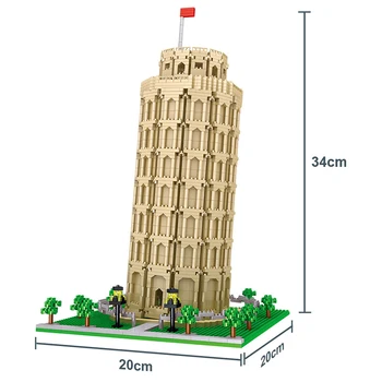 Pasaulio Architektūros Pizos Bokštas 3D Modelis Mini 