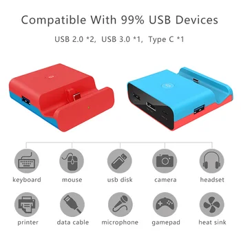 USB Hub USB 3.0 Splitter HDMI-USB 3.0 Hub Nintendo Perjungtuvo Tipas C USB Adapterį Hub Port 