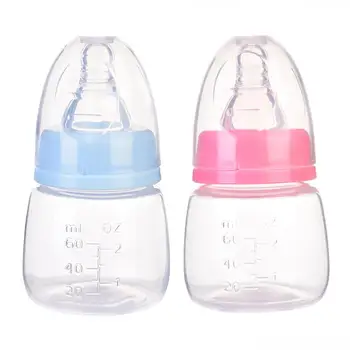 60ML Kūdikių Naujagimių Mini Nešiojamą Kūdikį krūtimi Maitinančioms Butelis BPA Free Saugios Kūdikių Slaugos Spenelių Priežiūros Tiektuvą, Vaisių Sulčių, Pieno Butelių