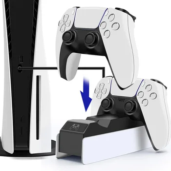 Dual Charging Dock for PlayStation5 Belaidis Valdiklis Stotis PS5 Kreiptuką Gamepad Greitas Įkroviklis su Usb Kištukas