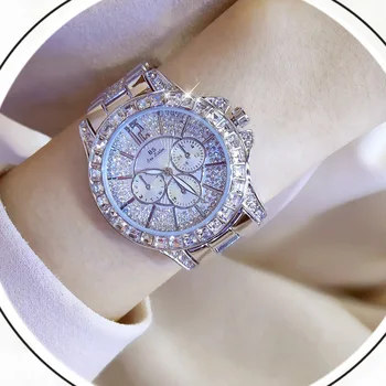 Karšto Mados 2021 Moterų Laikrodžiai, Prabangūs Laikrodžiai Ženevos kalnų krištolas Nerūdijančio plieno Crystal Dovana lady Relógio Femino