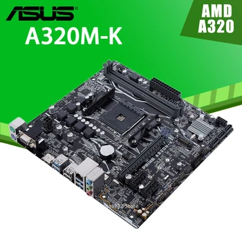 Lizdas AM4 ASUS PRIME A320M K Plokštė DDR4 32GB PCI-E 3.0 M. 2 VGA Athlon X HDMI Suderinamus Desktop AMD Placa-Mãe Panaudota