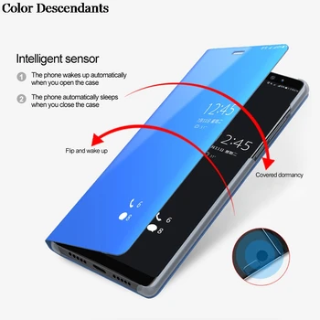 Prabangus Veidrodis Peržiūrėti Smart Flip Case For Xiaomi Mi A2 Lite Xaiomi MiA2 2 A2Lite originalus Magnetinis fundas ant Odos Telefono Dangtelį