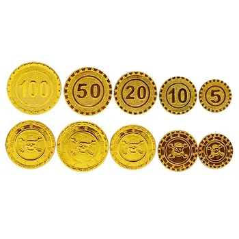 100vnt/set Pirates Aukso Monetas, Plastikiniai Žaidimas Monetos Mikroschemą Šalis Dekoro Vaiko Žaislas