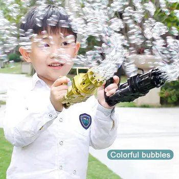 2-in-1 Elektros Burbulas Mašina Saugus Burbulas-kulkosvaidis Žaislai Berniukas Mergaičių Vasaros Magija Burbulas Šalies Žaislai Golden Juoda