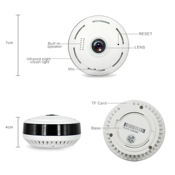 360 Laipsnių Kamera Home Security IP Kameros 960P Smart Panorama IPC P2P Belaidžio Fisheye Objektyvas, VAIZDO Kamera, Wifi Kūdikio stebėjimo