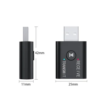 5.0 Garso Siųstuvas Stereo Bluetooth Dongle Aux Usb 3,5 Mm Nešiojamas Tv Pc Mini Belaidė 