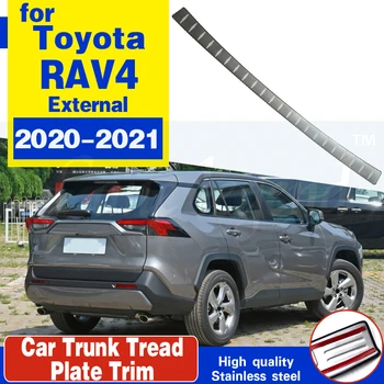 Automobilių stiliaus Ultra plonas nerūdijančio plieno automobilio Galinis Bamperis išorės Raštas bagažo skyriaus Slenksčio Protektoriaus Plokštės Apdaila Toyota RAV4 2020 2021