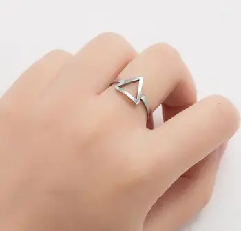 Gotikos Geometrinis Auksinis Trikampis Žiedas Ponios Nerūdijančio Plieno Mados Tendencija Žiedas Minimalizmas Išskirtinį Juvelyrikos Šalis Dovana anillos