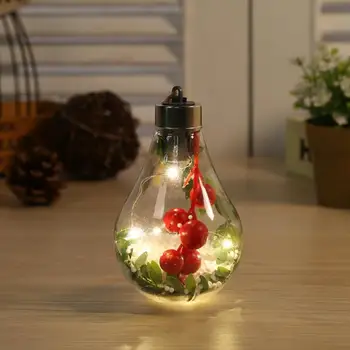 Kalėdų Lemputės Kamuolys LED Skaidriai Kalėdų Ornamentu Kalėdų Medžio Apdaila Plastiko Pakabukas Ryškių Spalvų Lemputės Kamuolys
