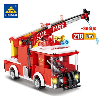 KAZI City ugniagesių Sunkvežimis Serijos Blokai Gaisro Plokštumos Gelbėjimo Vandens Purškimo Miškų Gaisrų Gaisrininkai Automobilį Švietimo Žaislai 