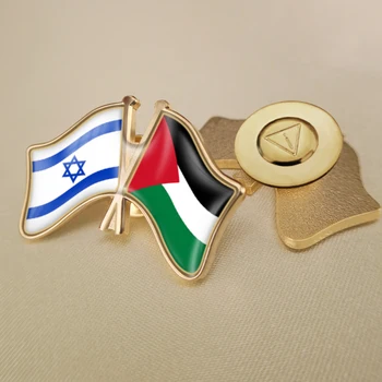 Palestina ir Izraelis Kirto Dviguba Draugystė Šaligatvio Atvartas Smeigtukai Sagė Ženkliukai
