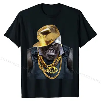 T-Shirt, Reperis Gorila Aukso Grandinės ir Bžūp, Hip-Hop Stiliaus Vėliau kaip vyriški T Medvilnės Marškinėliai Topai Marškinėliai Grupė