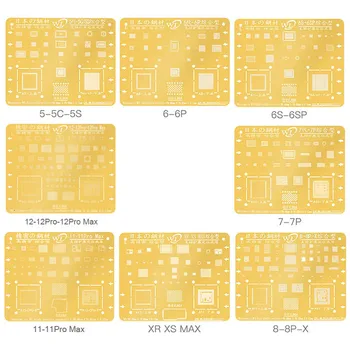 WL Nano Gold BGA Reballing Trafaretas 0.12 mm Skardos Akių Lydmetalis Šabloną, Telefonų 12 11 XSMAX XS XR X 8 8P 7P 7 6P 6 5 CPU IC Remontas